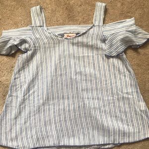 Off the shoulder striped top
